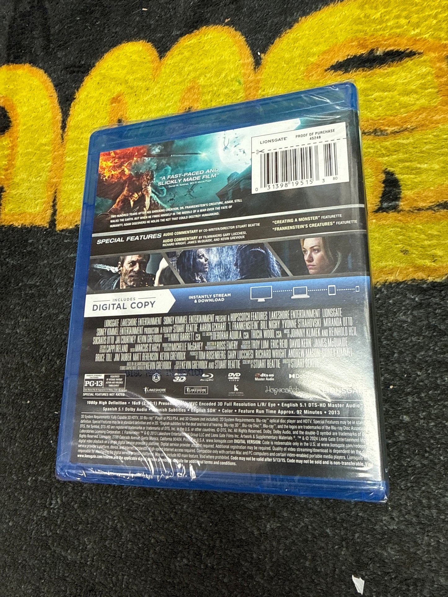 I, Frankenstein 3D Blu Ray + Blu Ray + Digital (New)