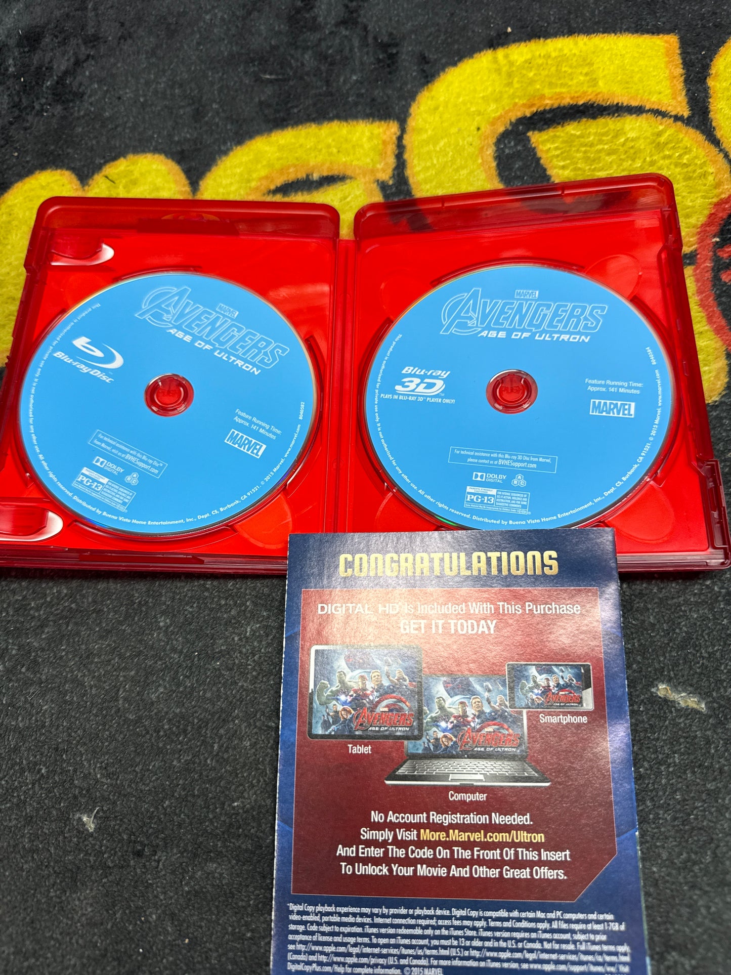 Avengers Age of Ultron Collectors Edition 3D Blu Ray + Blu Ray (Used)