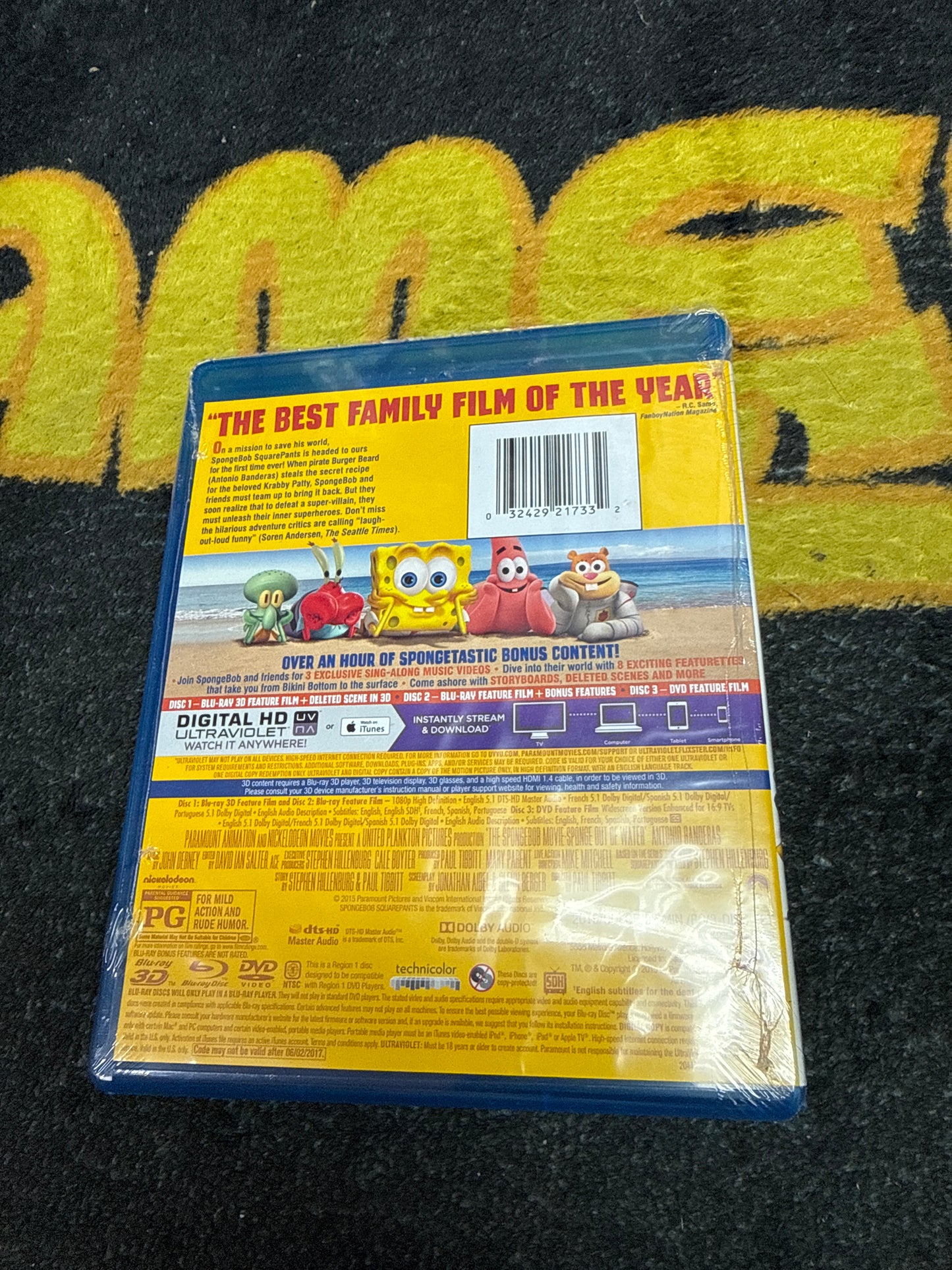 SpongeBob Movie Sponge Out of Water 3D Blu Ray Blu Ray + DVD (New)