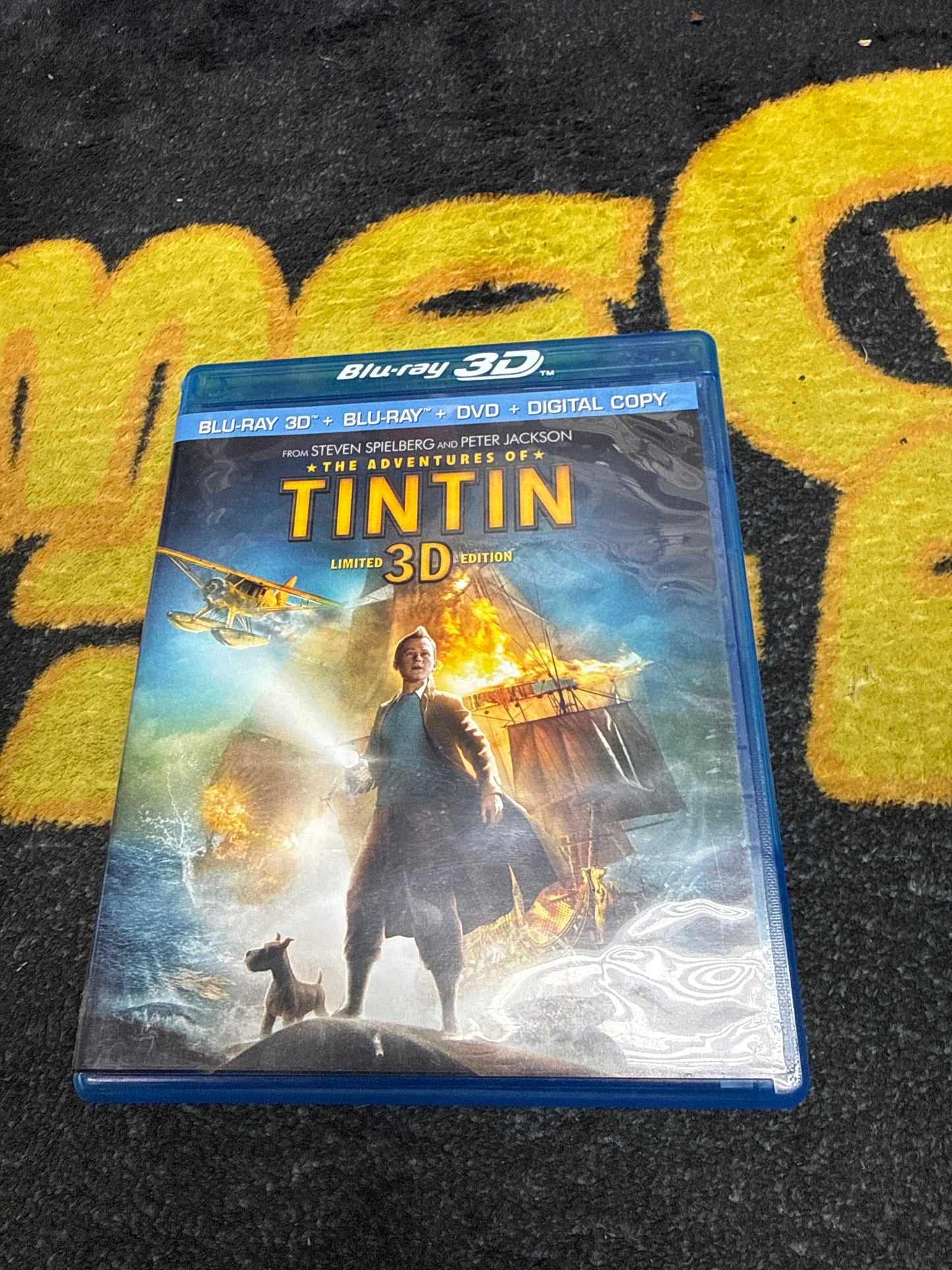 TinTin 3D Blu Ray + Blu Ray + DVD (Used)