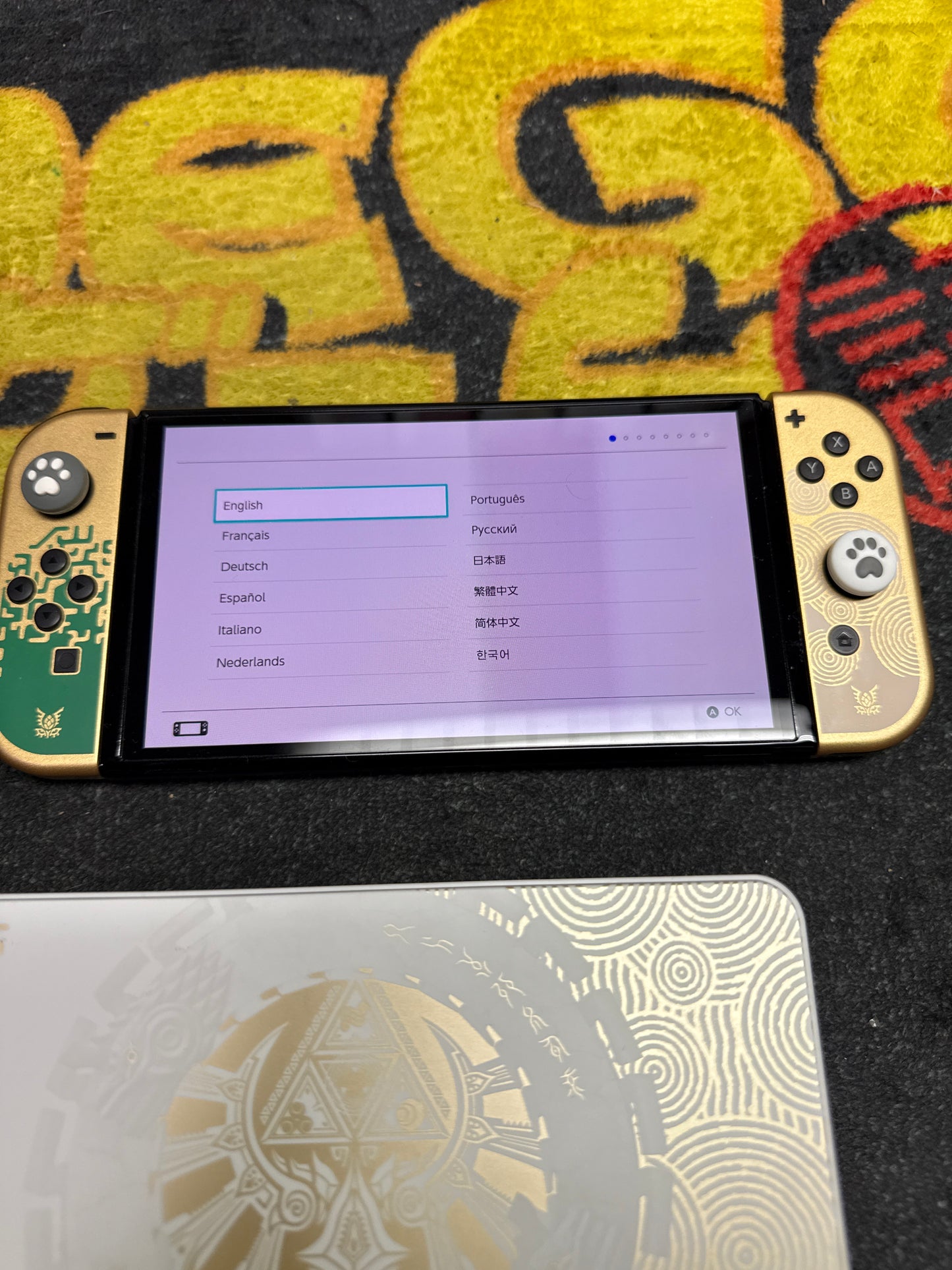 Legend of Zelda Tears of the Kingdom OLED Switch with Carrying Case & Charger (Used)