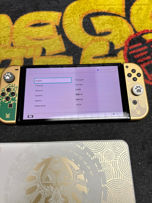 Legend of Zelda Tears of the Kingdom OLED Switch with Carrying Case & Charger (Used)