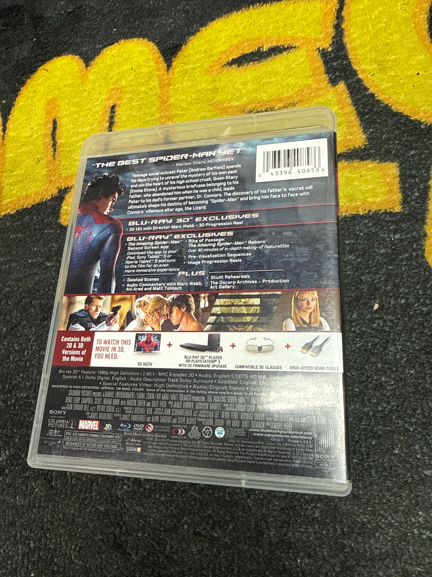 The Amazing Spider-Man 3D Blu Ray + Blu Ray + DVD (Used)