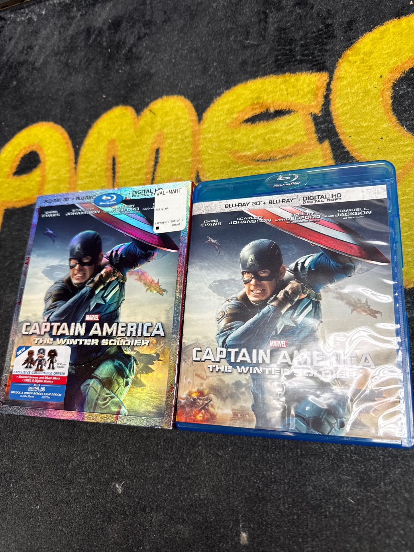 Captain America The Winter Soldier 3D Blu Ray + Blu Ray with Slip Cover (Used)
