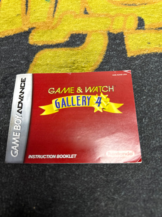 Game & Watch Gallery 4 INSTRUCTIONS ONLY for Nintendo Gameboy Advance (Used)