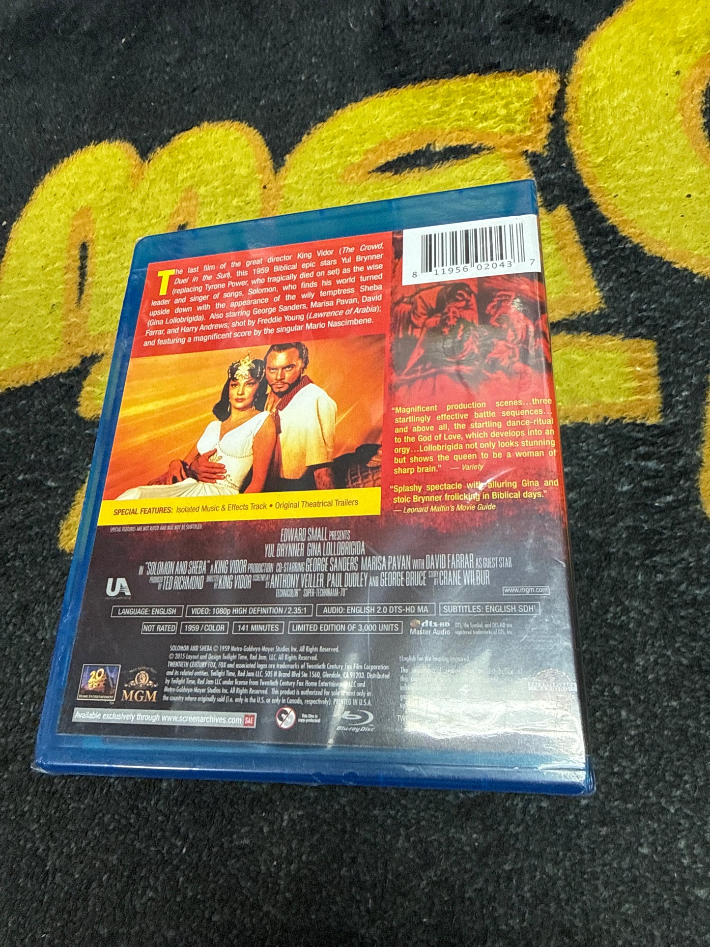 Solomon and Sheba Limited Edition Blu Ray (New)