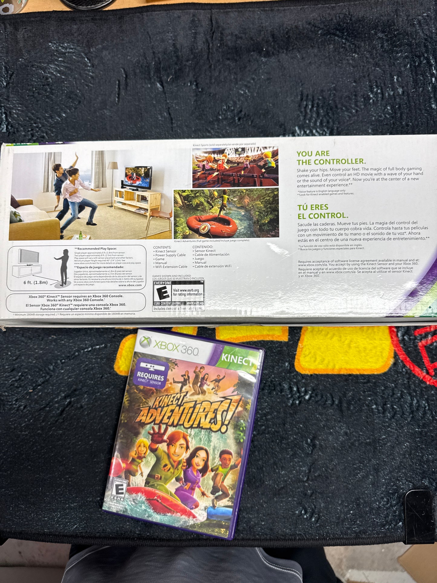 Kinect Sensor Bar with Box and Kinect Adventures for Microsoft Xbox 360 (Used)