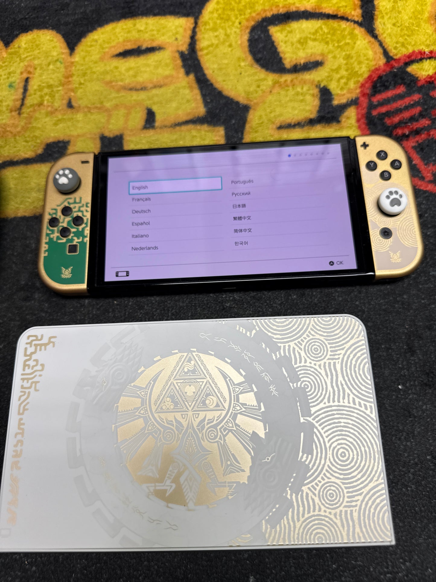 Legend of Zelda Tears of the Kingdom OLED Switch with Carrying Case & Charger (Used)