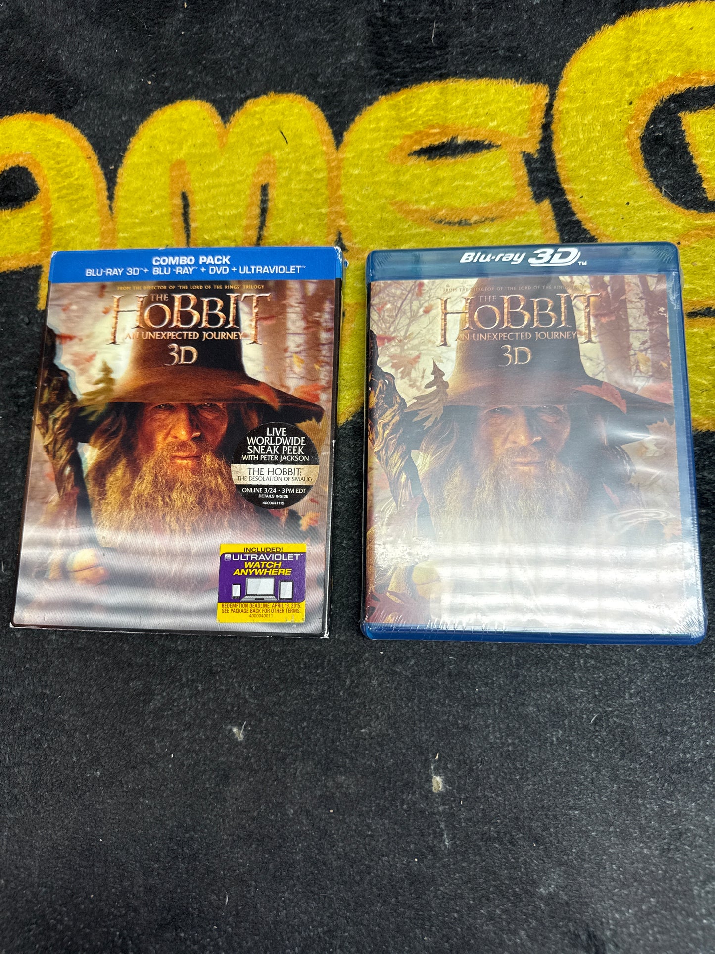 The Hobbit An Unexpected Journey with Lenticular Slip 3D Blu Ray + Blu Ray + DVD + Digital (New)