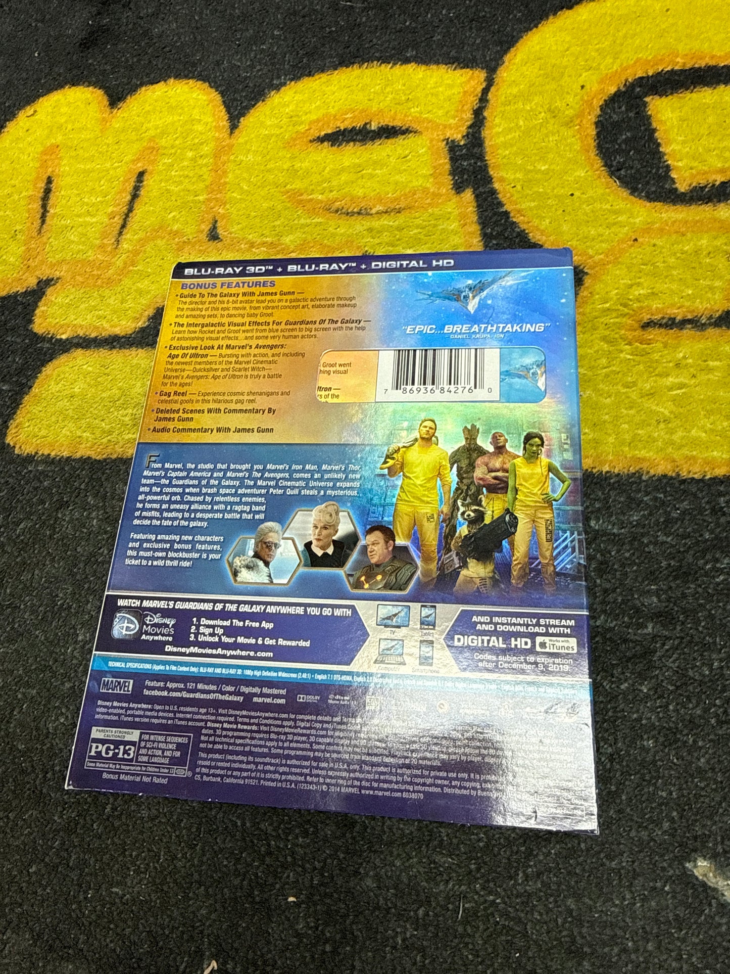 Guardians of the Galaxy 3D Blu Ray + Blu Ray with Slip Cover (Used)