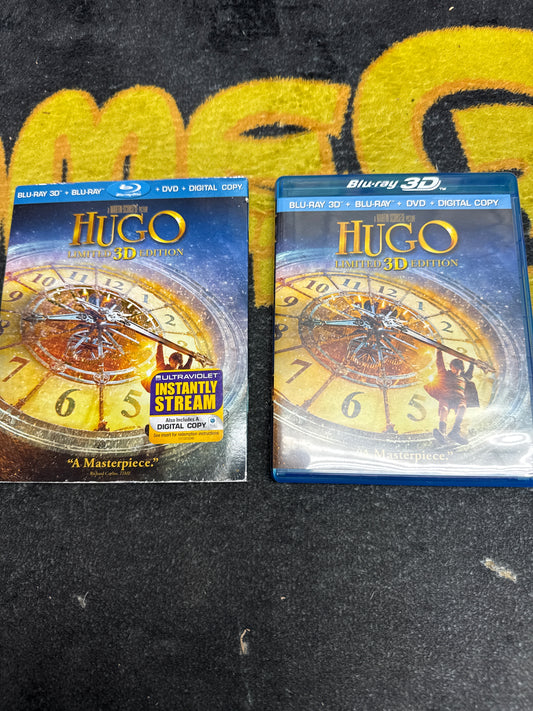 Hugo 3D Blu Ray + Blu Ray + DVD with Slip Case (Used)