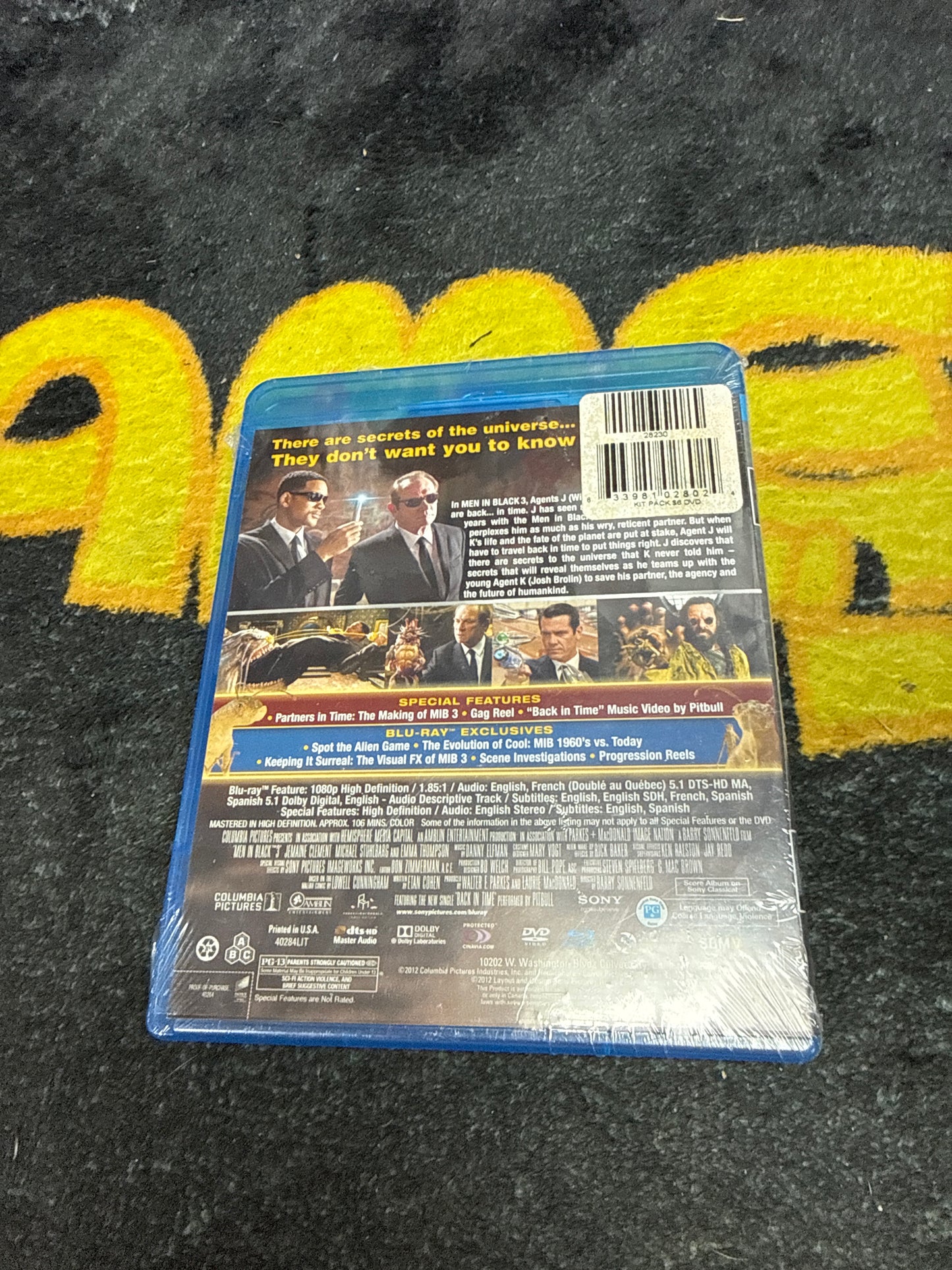 Men in Black MIB 3 Blu Ray + DVD