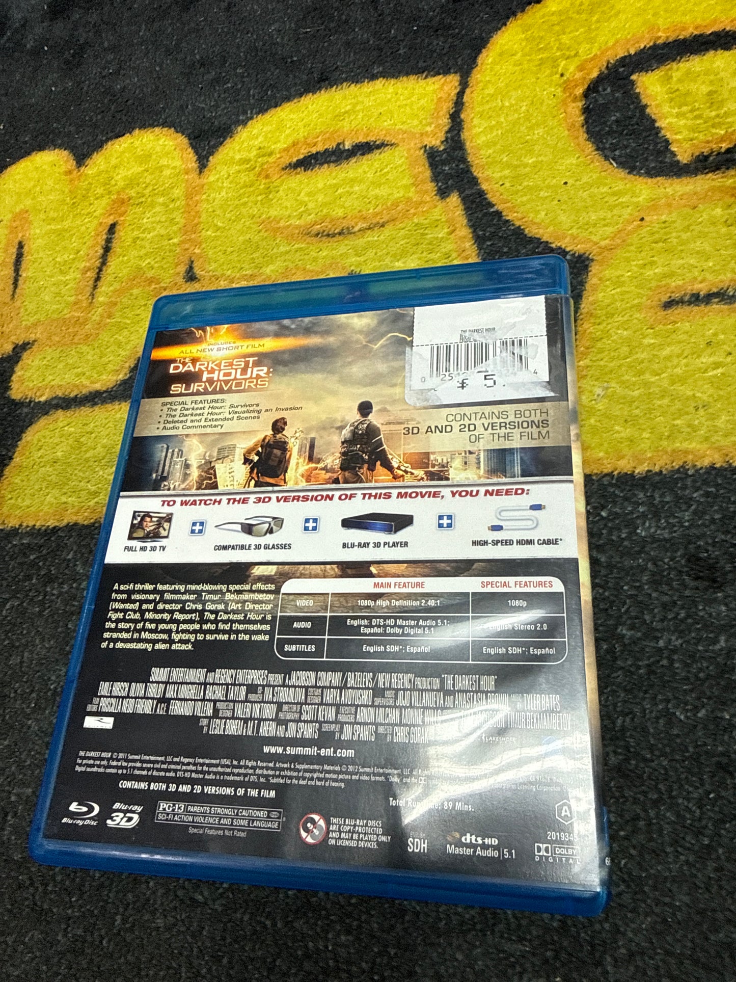 The Darkest Hour 3D Blu Ray + Blu Ray (Used)