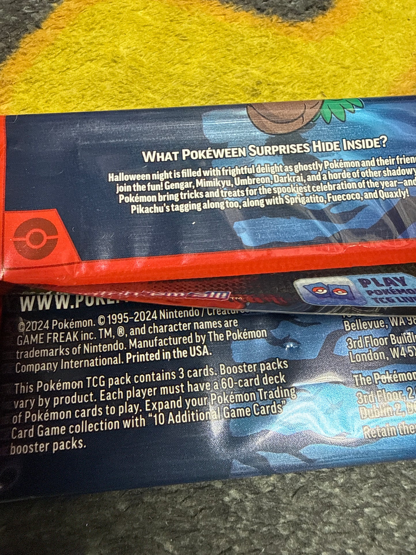Pokemon Trading Cards Trick or Trade 2024 Pack of 3 (New)