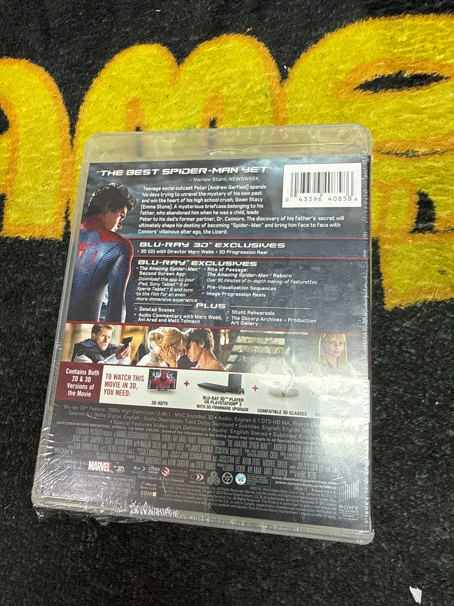 The Amazing Spider-Man 3D Blu Ray + Blu Ray + DVD + Digital (New)