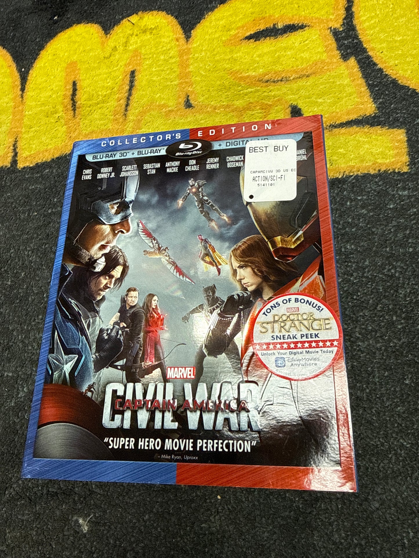 Captain America Civil War 3D Blu Ray + Blu Ray + Digital with Slip Cover (New)