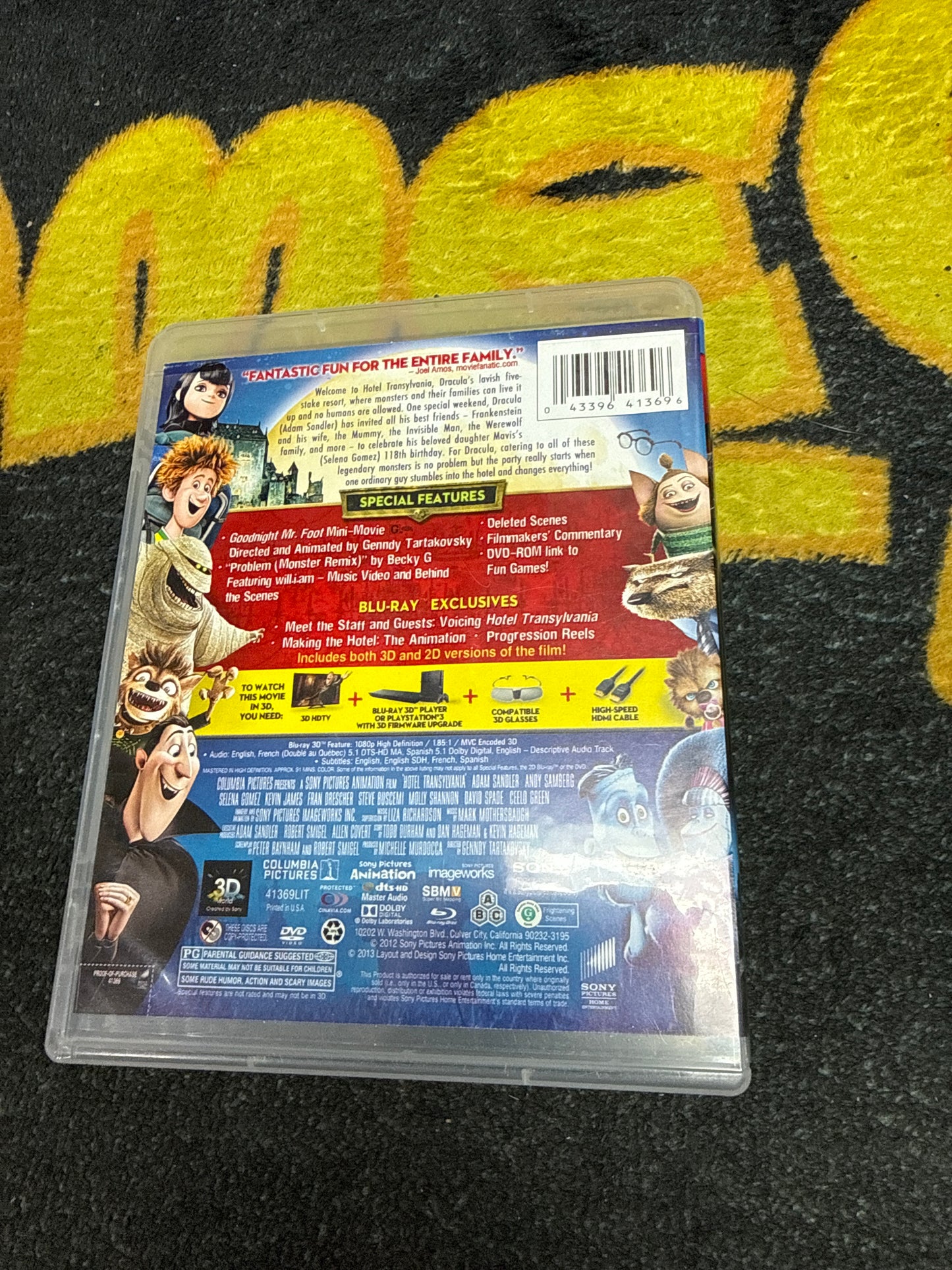 Hotel Transylvania 3D Blu Ray Blu Ray + DVD (Used)