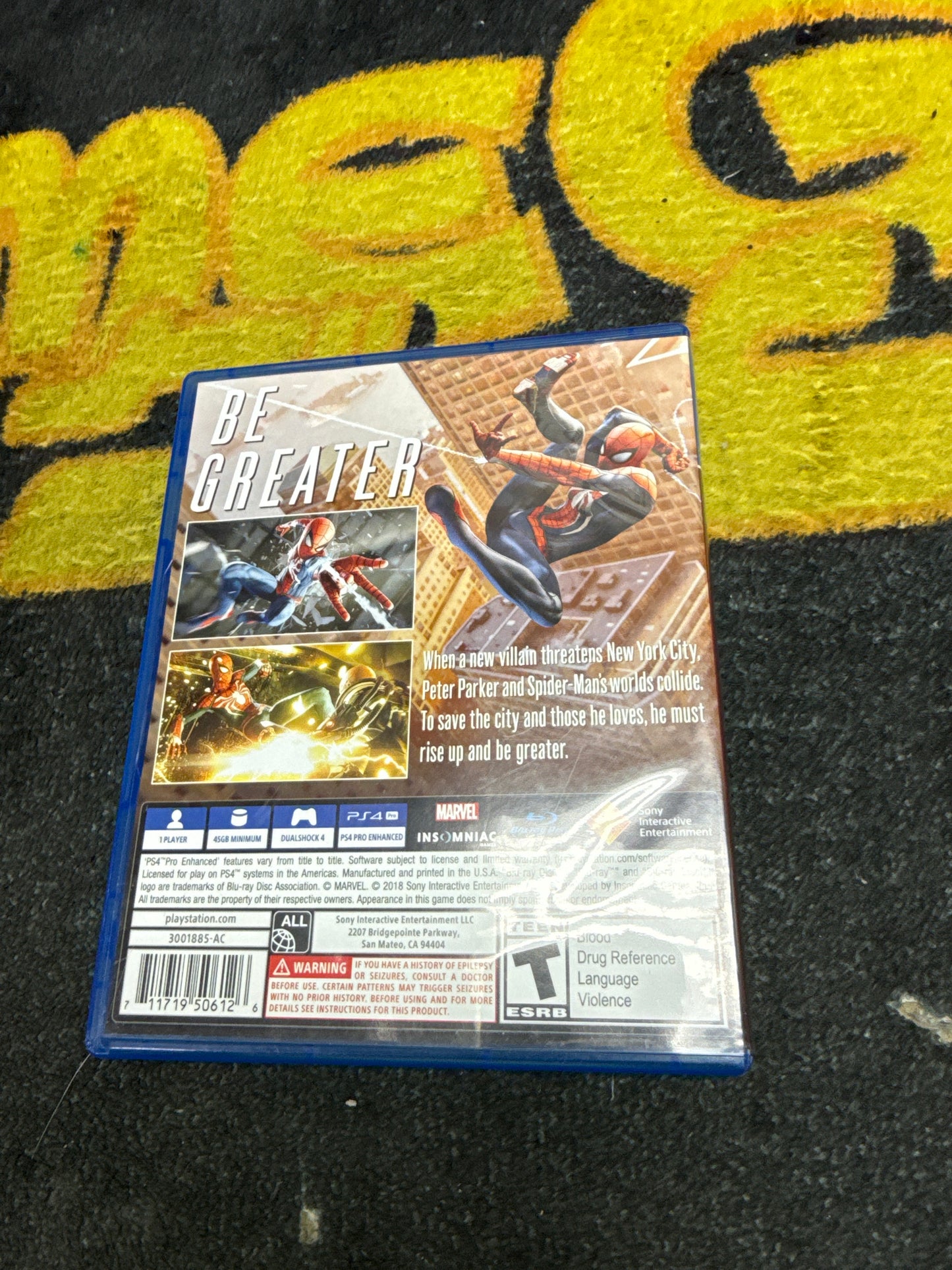 Spider-Man (Marvel) for Sony PlayStation 4 (Used)
