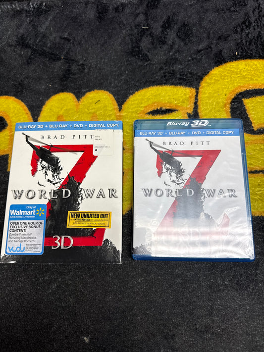 World War Z 3D Blu Ray + Blu Ray + DVD + Digital with Slipcase (New)