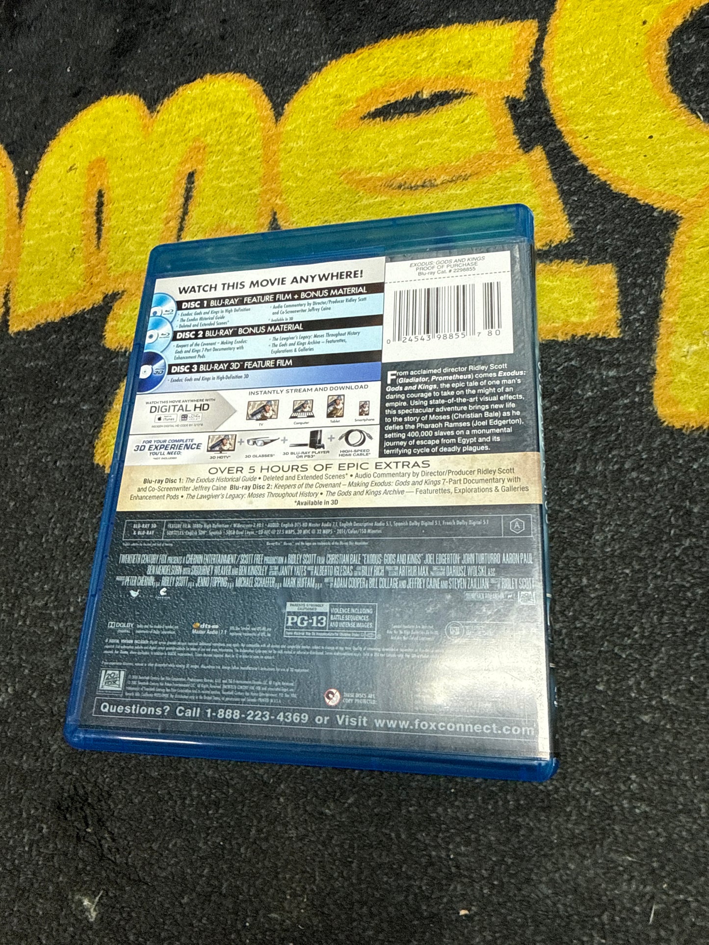 Exodus Gods and Kings Deluxe Edition 3D Blu Ray + Blu Ray (Used)