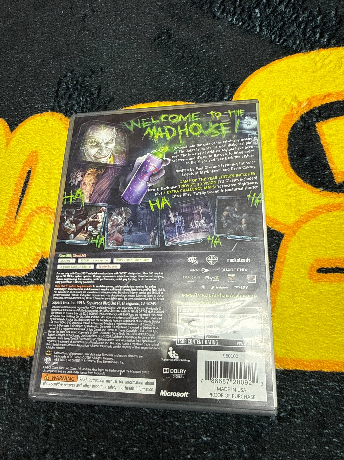 Batman Arkham Asylum Game of the Year (Platinum Hits) for Microsoft Xbox 360 (Used)