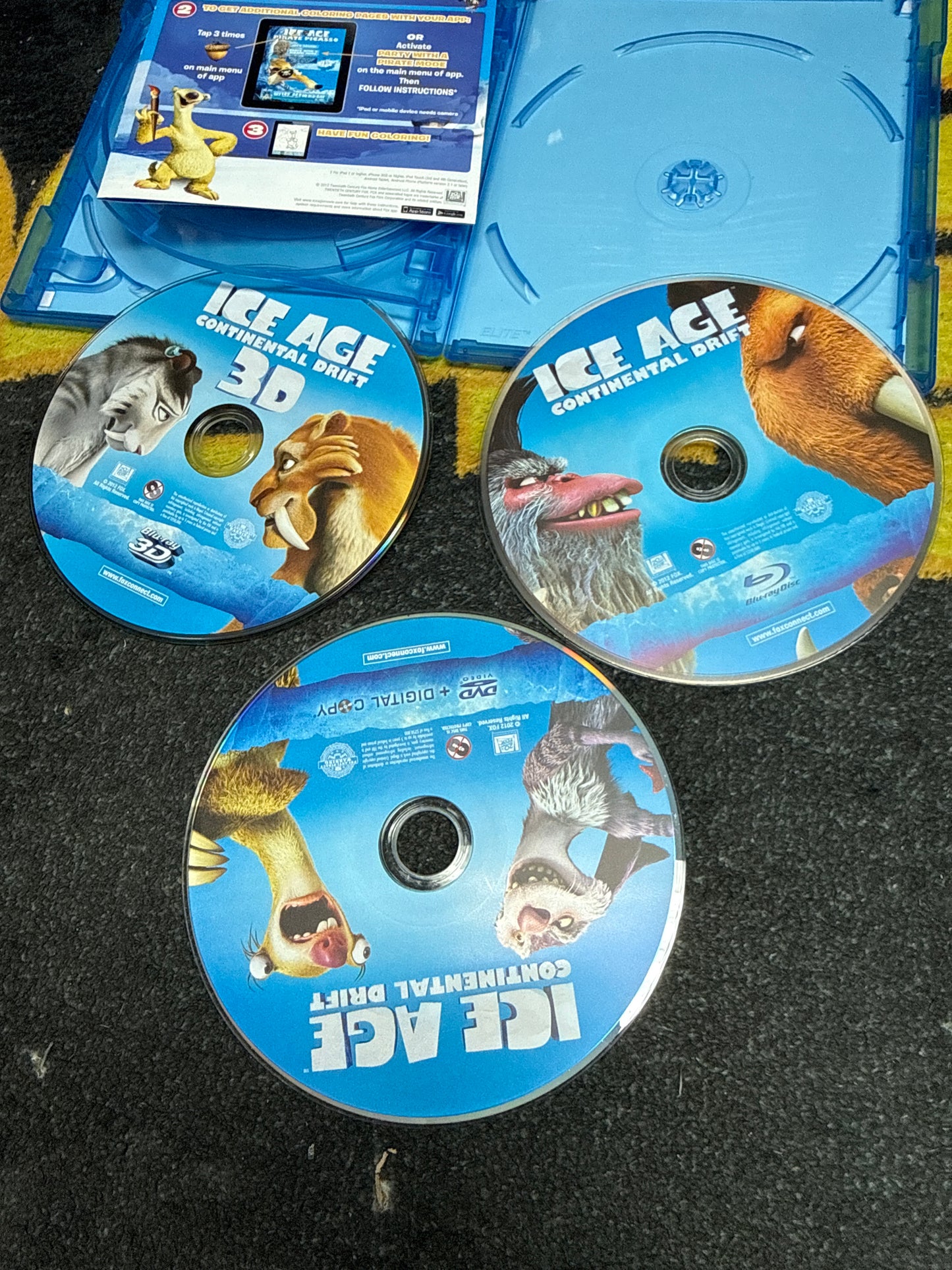 Ice Age Continental Drift 3D Blu Ray + Blu Ray + DVD (Used)