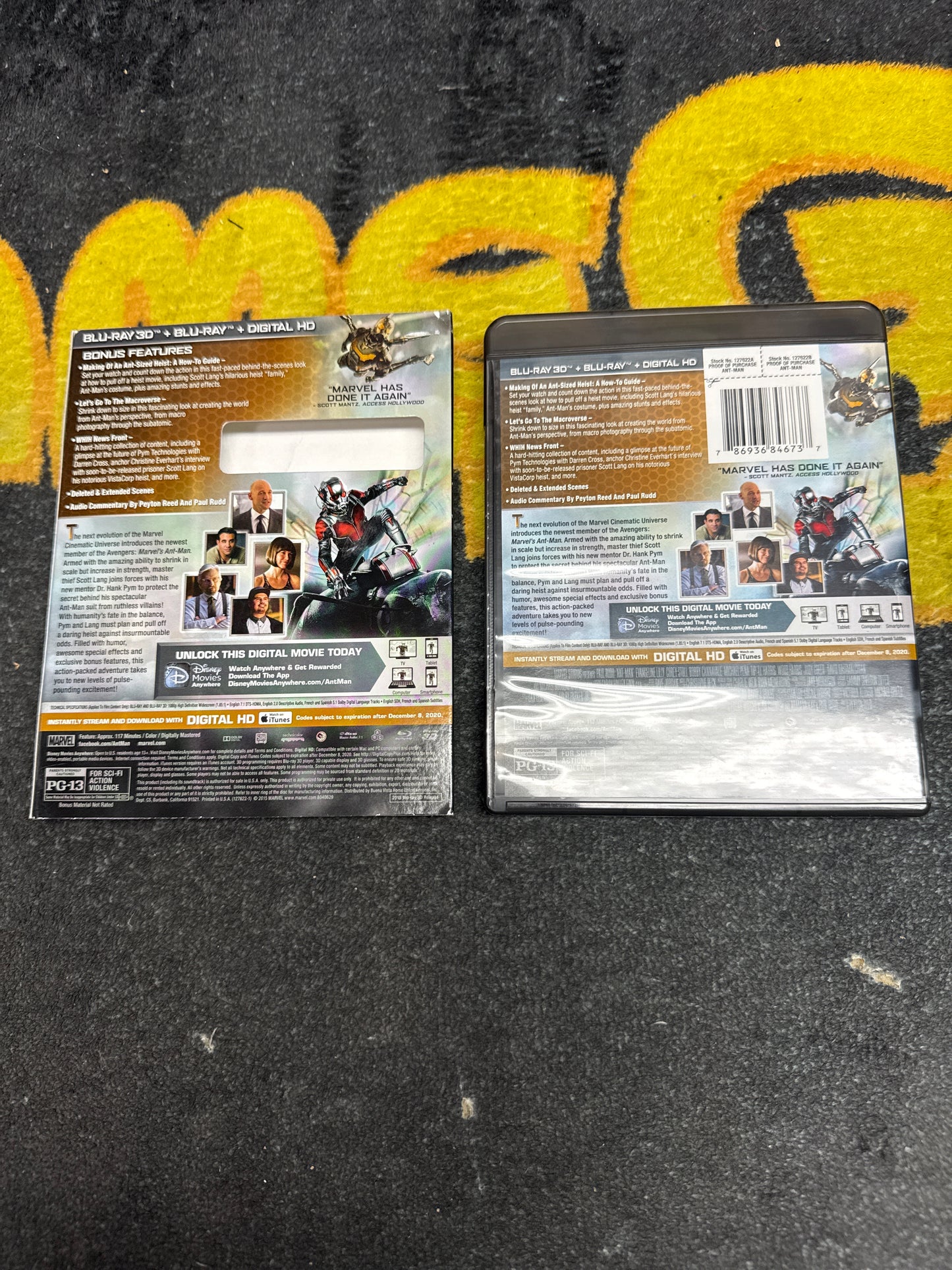 Ant-Man 3D Blu Ray + Blu Ray with Slip Cover (Used)
