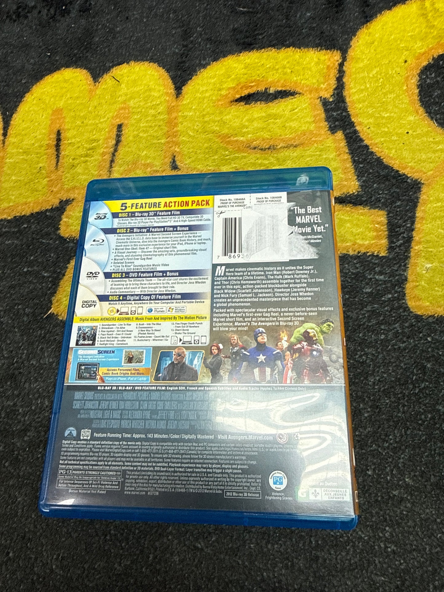 Avengers 3D Blu Ray + Blu Ray + DVD (Used)