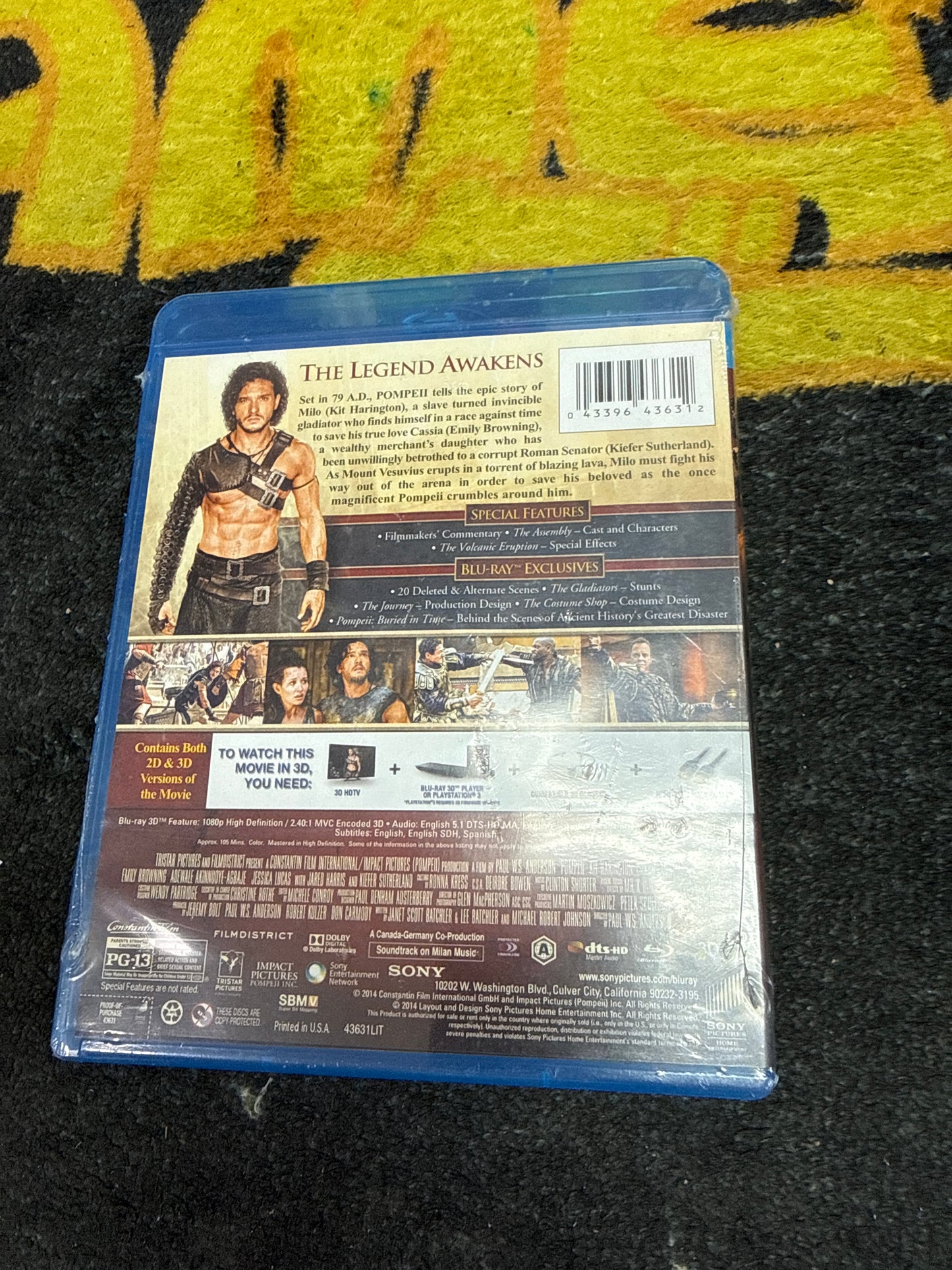Pompeii 3D Blu Ray + Blu Ray (New)