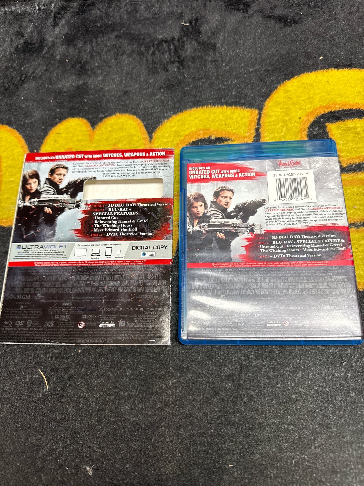 Hansel & Gretel Witch Hunters 3D Blu Ray + Blu Ray with Slip Cover (Used)