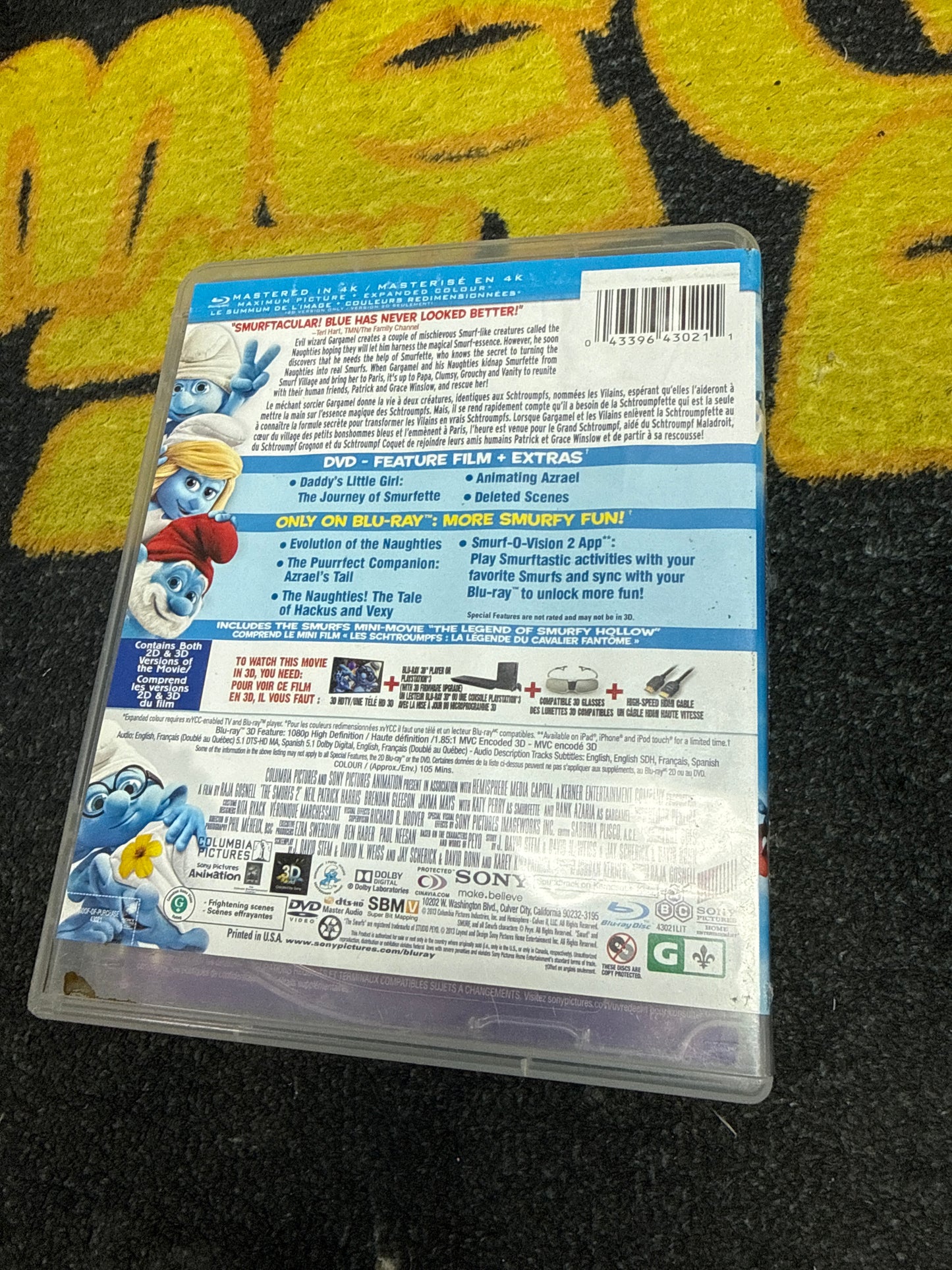 The Smurfs 2 3D Blu Ray + Blu Ray (Used)