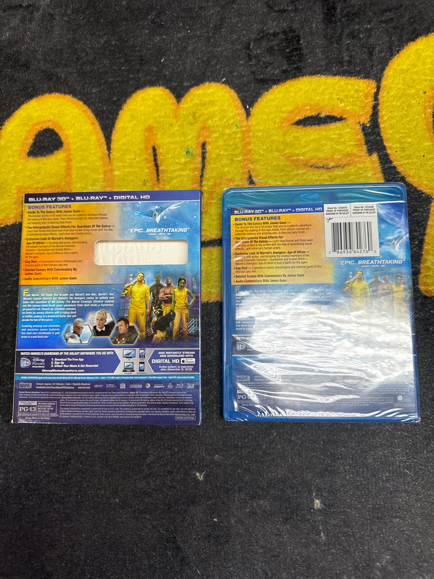 Guardians of the Galaxy 3D Blu Ray + Blu Ray with Slip Cover (New)