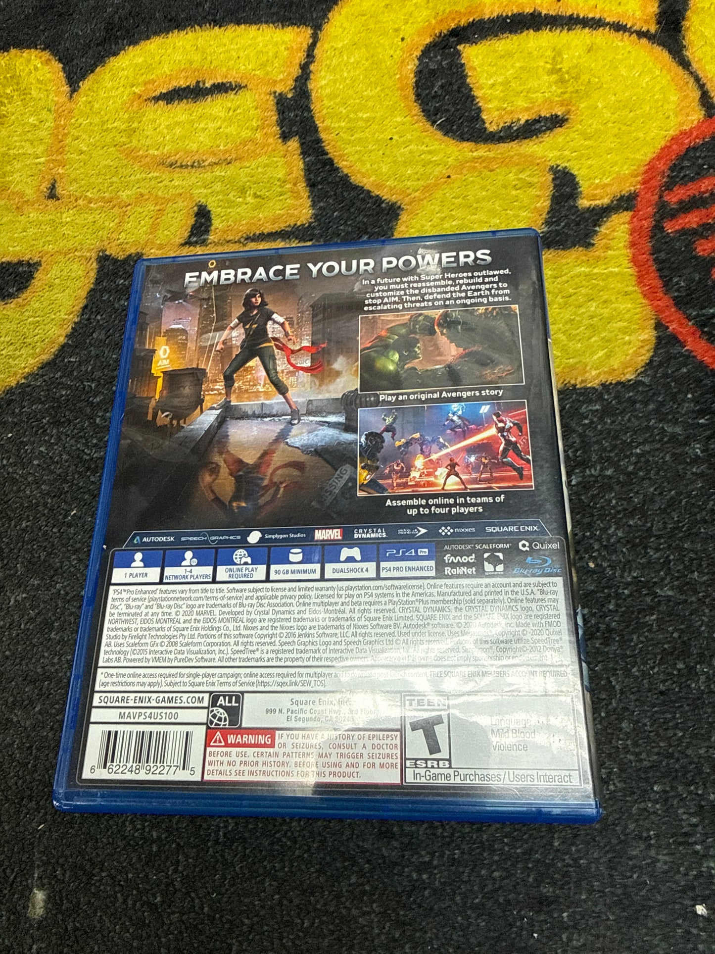 Avengers (Marvel) with Inserts for Sony PlayStation 4 (Used)