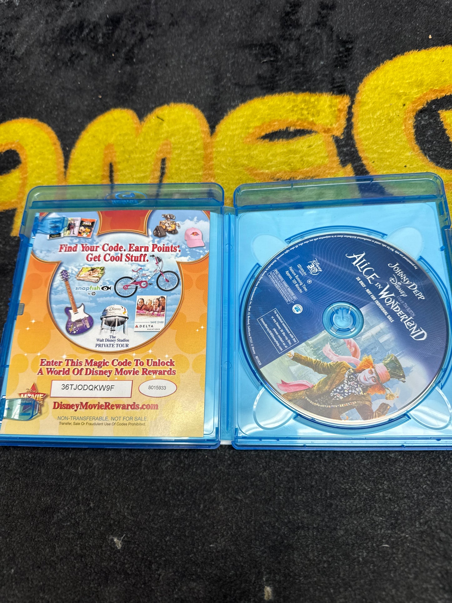 Alice in Wonderland 3D Blu Ray (Used)