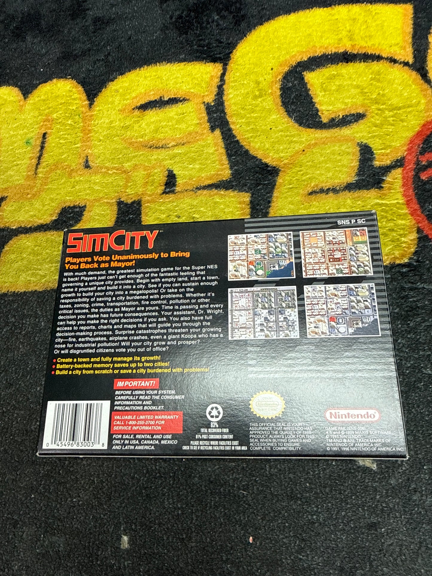 Sim City for Super Nintendo SNES (Used)