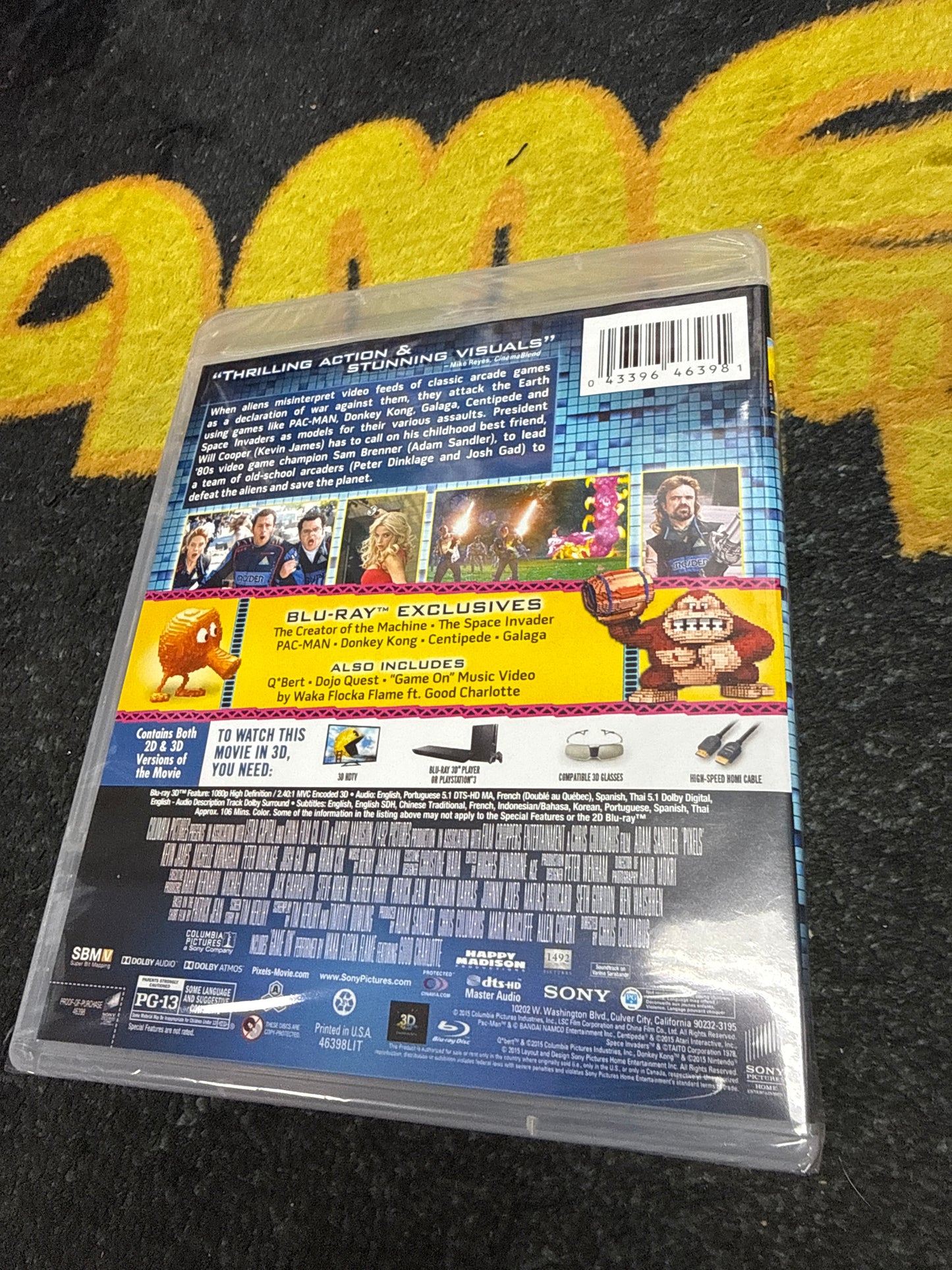 Pixels 3D Blu Ray + Blu Ray (New)