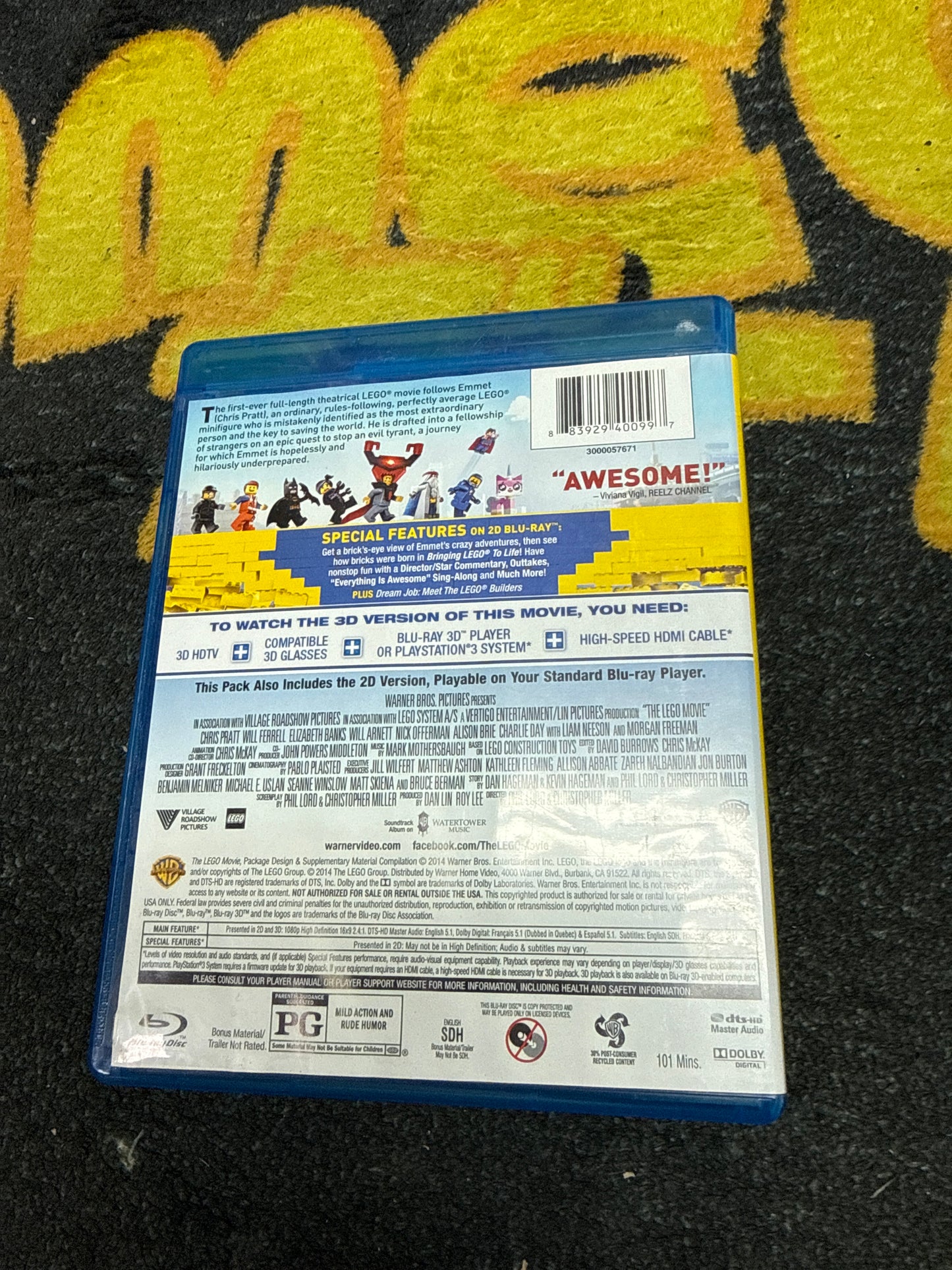 The Lego Movie 3D Blu Ray + Blu Ray (Used)