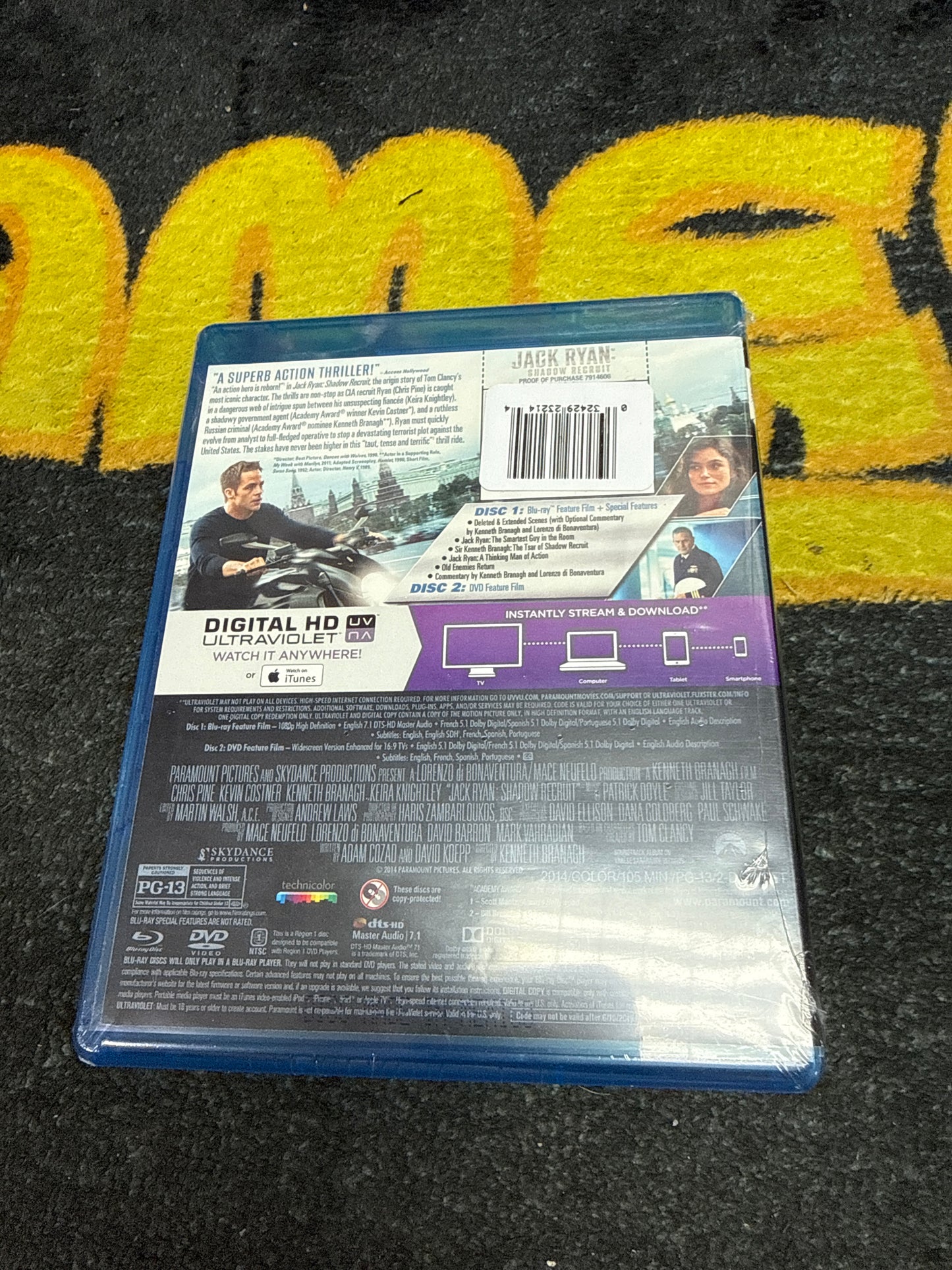 Jack Ryan Shadow Recruit Blu Ray (New)