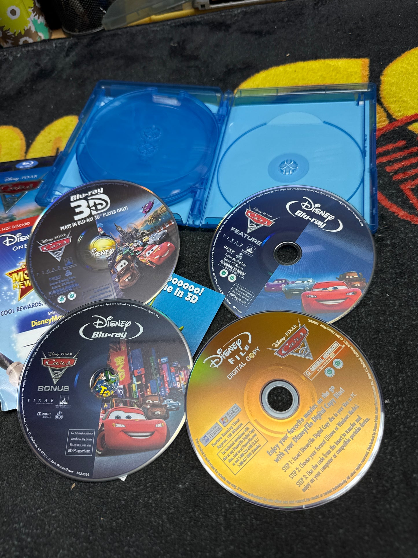Cars 2 3D Blu Ray + Blu Ray Lenticular Slip (Used)