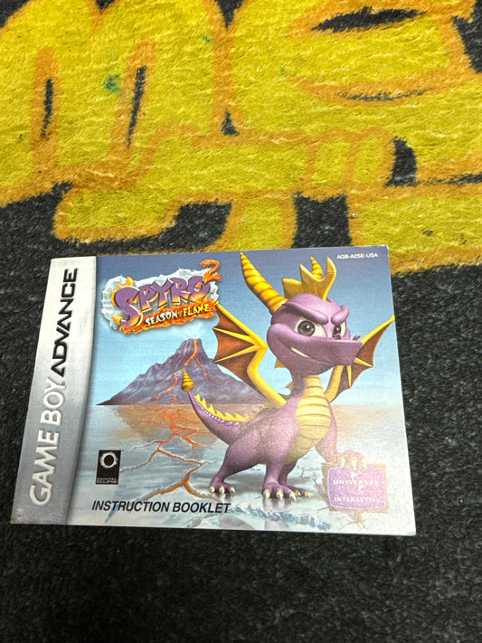 Spyro 2 Season of Flame INSTRUCTIONS ONLY for Nintendo Gameboy Advance (Used)