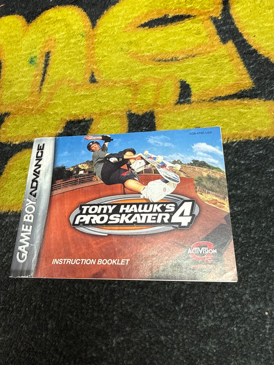 Tony Hawk’s Pro Skater 4 INSTRUCTIONS ONLY for Nintendo Gameboy Advance (Used)