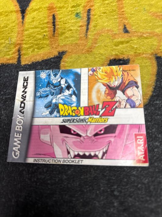 Dragon Ball Z SuperSonic Warriors INSTRUCTIONS ONLY for Nintendo Gameboy Advance (Used)