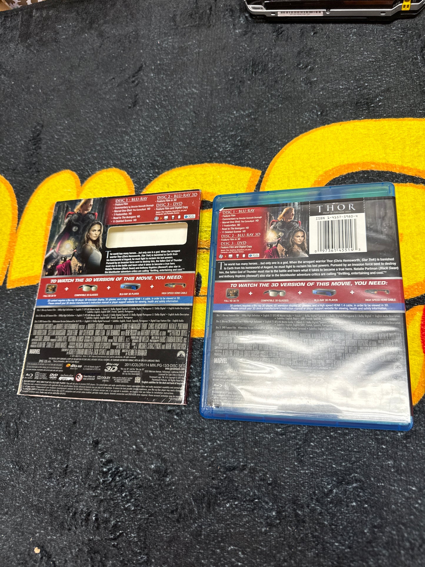 Thor Limited Edition 3D Blu Ray + Blu Ray with Slip Cover (Used)