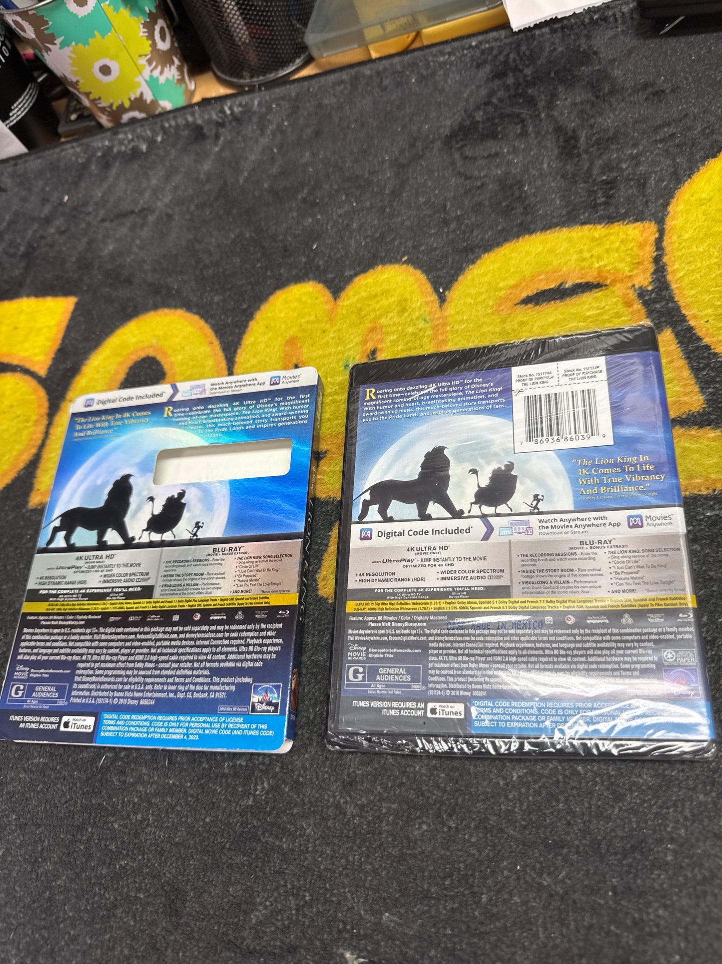 The Lion King 4K + Blu Ray with Slip Cover (New)