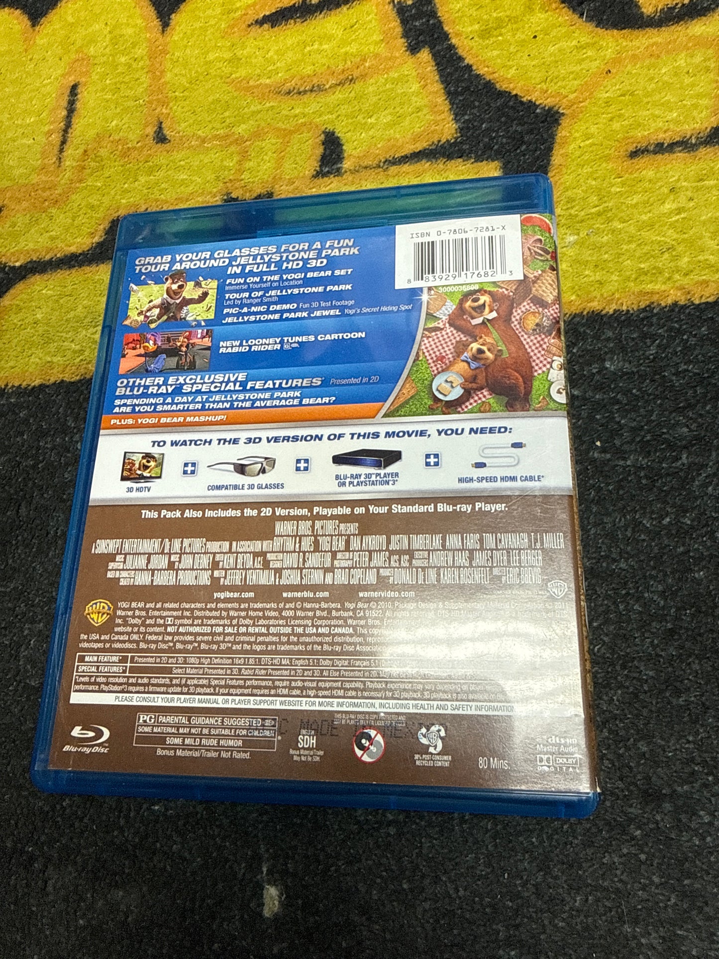 Yogi Bear 3D Blu Ray + Blu Ray (Used)